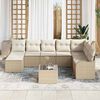 vidaXL Set Divano da Giardino con cuscino 9 pcs Beige Poly Rattan