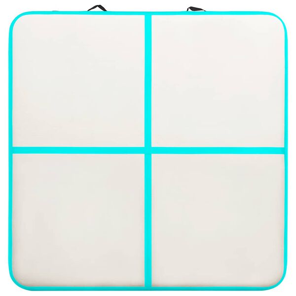 vidaXL Tappetino Ginnastica Gonfiabile e Pompa 200x200x10 cm PVC Verde