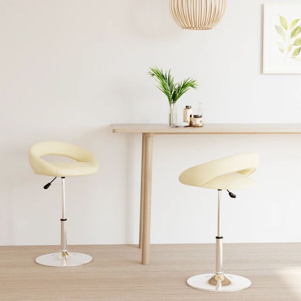 vidaXL Sedie da Pranzo Girevoli 2 pz Crema in Similpelle