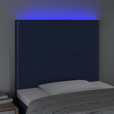 vidaXL Testiera a LED Blu 90x5x118/128 cm in Tessuto