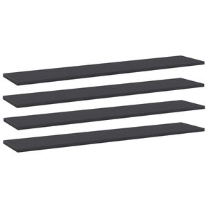 vidaXL Ripiani per Libreria 4pz Grigi 100x20x1,5cm Legno Multistrato