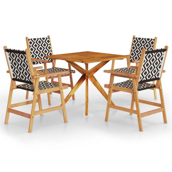 vidaXL Set Mobili da Pranzo per Giardino 5 pz Legno Massello di Acacia