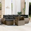 vidaXL Set Divani da Giardino 7 pz con Cuscini Grigio in Polyrattan