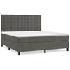 vidaXL Giroletto a Molle con Materasso Grigio Scuro 180x200 cm Velluto