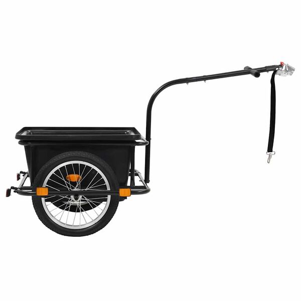 vidaXL Rimorchio Bicicletta Nero 50 L