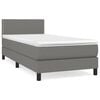 vidaXL Giroletto a Molle con Materasso Grigio Scuro 80x200 cm Tessuto