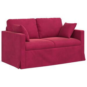 vidaXL Divano Rosso Vino 138 x 78 x 80 cm Velluto