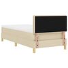 vidaXL Letto a Sorgente LED con materasso Crema 80 x 200 cm Tessuto