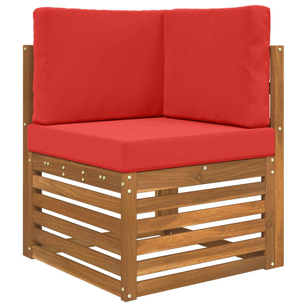 vidaXL Cuscino per divano da esterno 3 pcs Rosso Poliestere