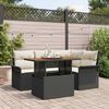 vidaXL Set Divano da Giardino con archiviazione 5 pcs Nero Poly Rattan