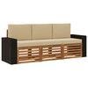 vidaXL Set divani con cuscino 3 pcs Legno di Acacia Massello