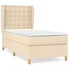vidaXL Giroletto a Molle con Materasso Crema 90x190 cm in Tessuto