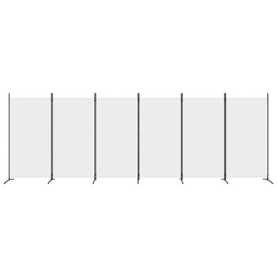 vidaXL Divisorio a 6 Pannelli Bianco 520x180 cm Tessuto
