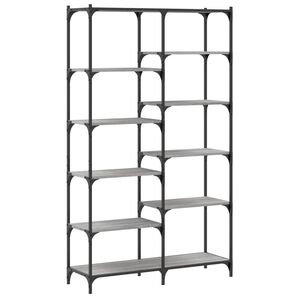 vidaXL Libreria Grigio Sonoma 100x32x170 cm Legno Multistrato e Ferro