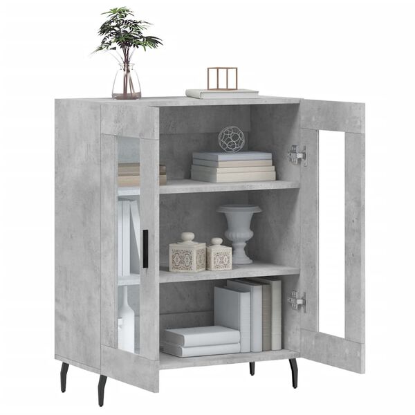 vidaXL Credenza Grigio Cemento 69,5x34x90 cm in Legno Multistrato