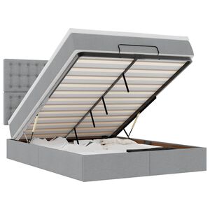 vidaXL Struttura Letto Pouf con Materasso 140x200 cm in Tessuto