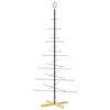 vidaXL Albero di Natale in Metallo con Base in Legno Nero 180 cm