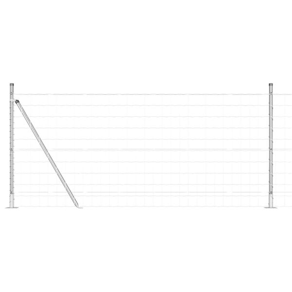 vidaXL Recinzione con Posto Argento 0,8 x 25 m Acciaio