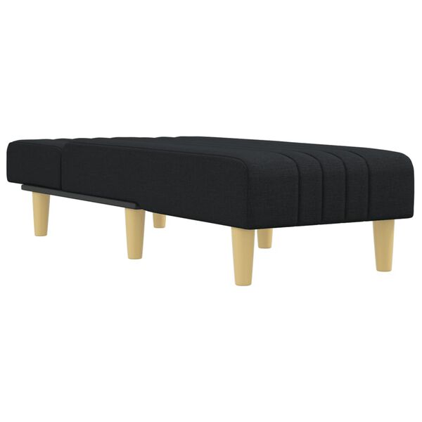 vidaXL Chaise Longue in Tessuto Nero
