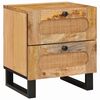 vidaXL Armadio da Notte con cassetto 2 pcs Naturale 40 x 33 x 46 cm