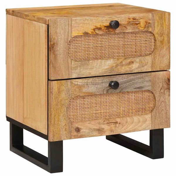 vidaXL Armadio da Notte con cassetto 2 pcs Naturale 40 x 33 x 46 cm