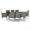 vidaXL Set da Pranzo da Giardino 9 pz con Cuscini Nero e Grigio