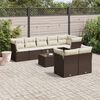 vidaXL Set Divani da Giardino 9pz con Cuscini Marrone in Polyrattan