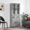 vidaXL Credenza Grigio Cemento 69,5x34x180 cm in Legno Multistrato