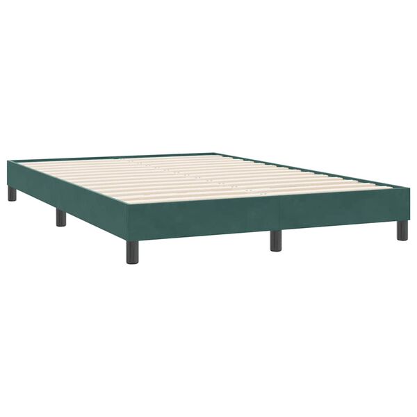 vidaXL Letto a Molle senza Materasso Verde Scuro 140x220 cm Velluto