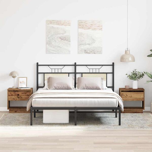 vidaXL Comodino 2 pcs Legno vecchio 45 x 34 x 44 cm Legno multistrato