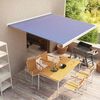 vidaXL Tenda a Cassonetto Manuale 350x250 cm Blu e Bianca