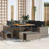 vidaXL Set Divano da Giardino con cuscino 8 pcs Grigio polyrattan