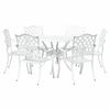 vidaXL Set da Pranzo per Giardino 7 pcs Bianco Alluminio