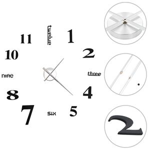 vidaXL Orologio da Parete 3D in Stile Moderno 100cm XXL Nero