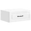 vidaXL Mobiletto da notte a muro Bianco Lucido 49 x 34,5 x 20 cm