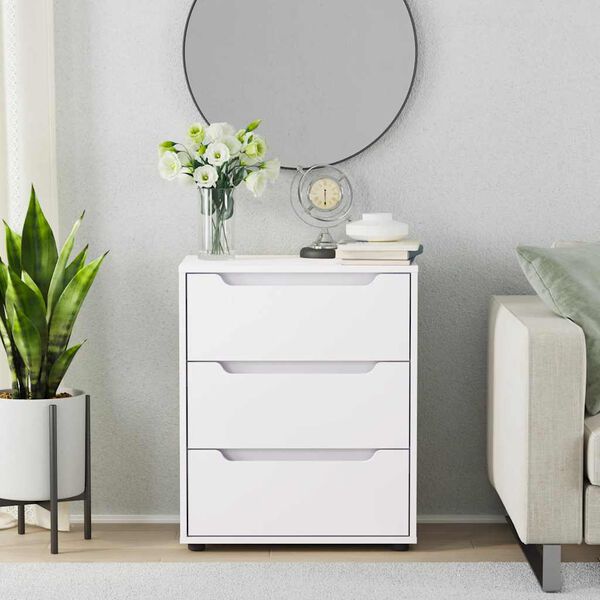 vidaXL Credenza VISNES Bianca 60x40x73 cm in Legno Multistrato