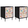 vidaXL Armadio da Notte MAINZ 2 pz Rovere Nero 36 x 33 x 51 cm