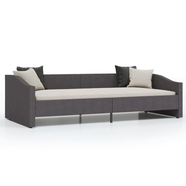 vidaXL Dormeuse USB Grigio Scuro in Tessuto 90x200 cm