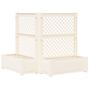 vidaXL Vaso Grande con Direzione 2 pz PP Bianco