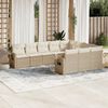 vidaXL Set Divano da Giardino 10 pz con Cuscini Beige in Polyrattan