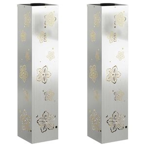 vidaXL Faro LED solare per sentieri 2 pz Bianco caldo 18 x 18 x 80 cm