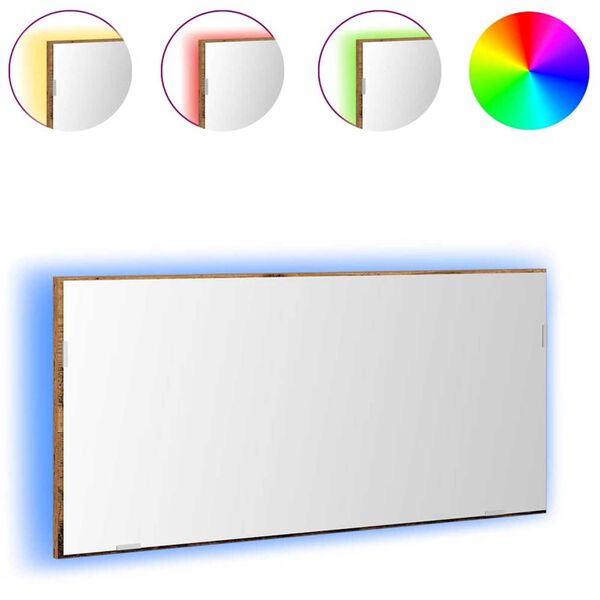 vidaXL Specchio Legno vecchio 80 x 37 cm Vetro e Legno Ingegnerizzato