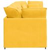 vidaXL Divano Modulare con Cuscini in Tessuto a Coste Giallo Chiaro