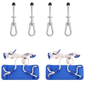 vidaXL Seggiolini Altalena 2 pz con Pietre Arrampicata Blu Polietilene