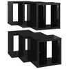 vidaXL Mensole Parete a Cubo 6 pz Nero Lucido 22x15x22 cm