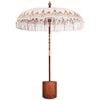 vidaXL Ombrello balinese con base Crema e Marrone &Oslash; 180-190 cm