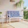 vidaXL Cuscini Panca Giardino 2pz Righe Bianche Blu 120x50x7cm Tessuto