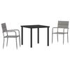 vidaXL Set da Pranzo per Giardino 3 pz Grigio polyrattan