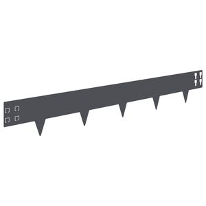 vidaXL Bordura per Prato 20 pcs 100 x 15 cm Acciaio Antracite