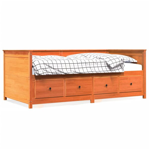 vidaXL Dormeuse senza Materasso Marrone Cera 80x200 cm Legno di Pino